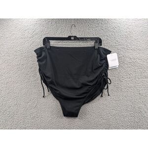 Dolfin Swimwear Aquashape Women's *NEW* Ruched Black Bikini Bottom sz 2XL